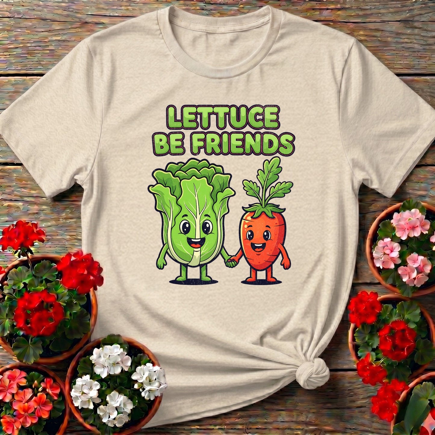 Lettuce Be Friends Funny Vegetable T-shirt - GardeningTshirts