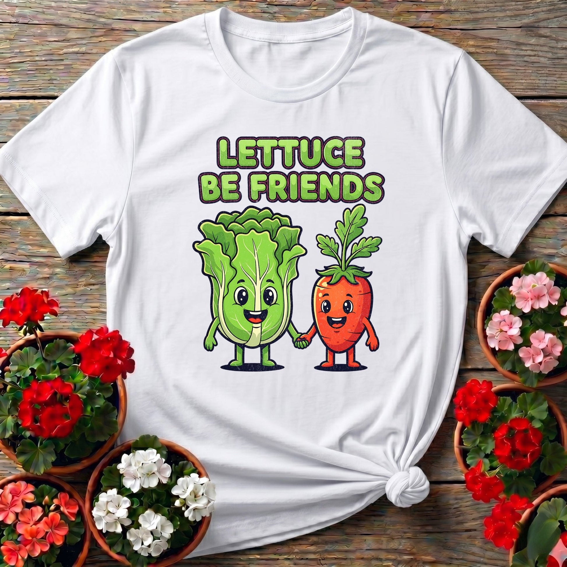 Lettuce Be Friends Funny Vegetable T-shirt - GardeningTshirts