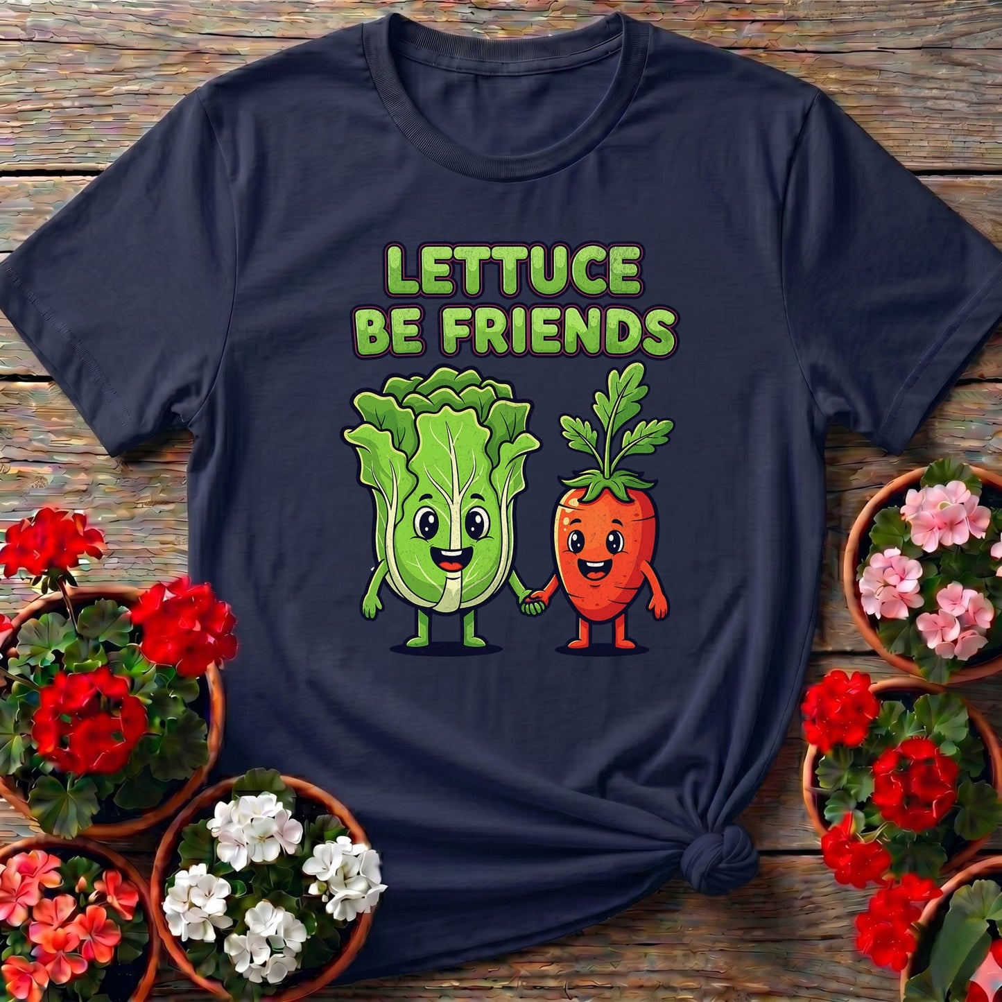 Lettuce Be Friends Funny Vegetable T-shirt - GardeningTshirts