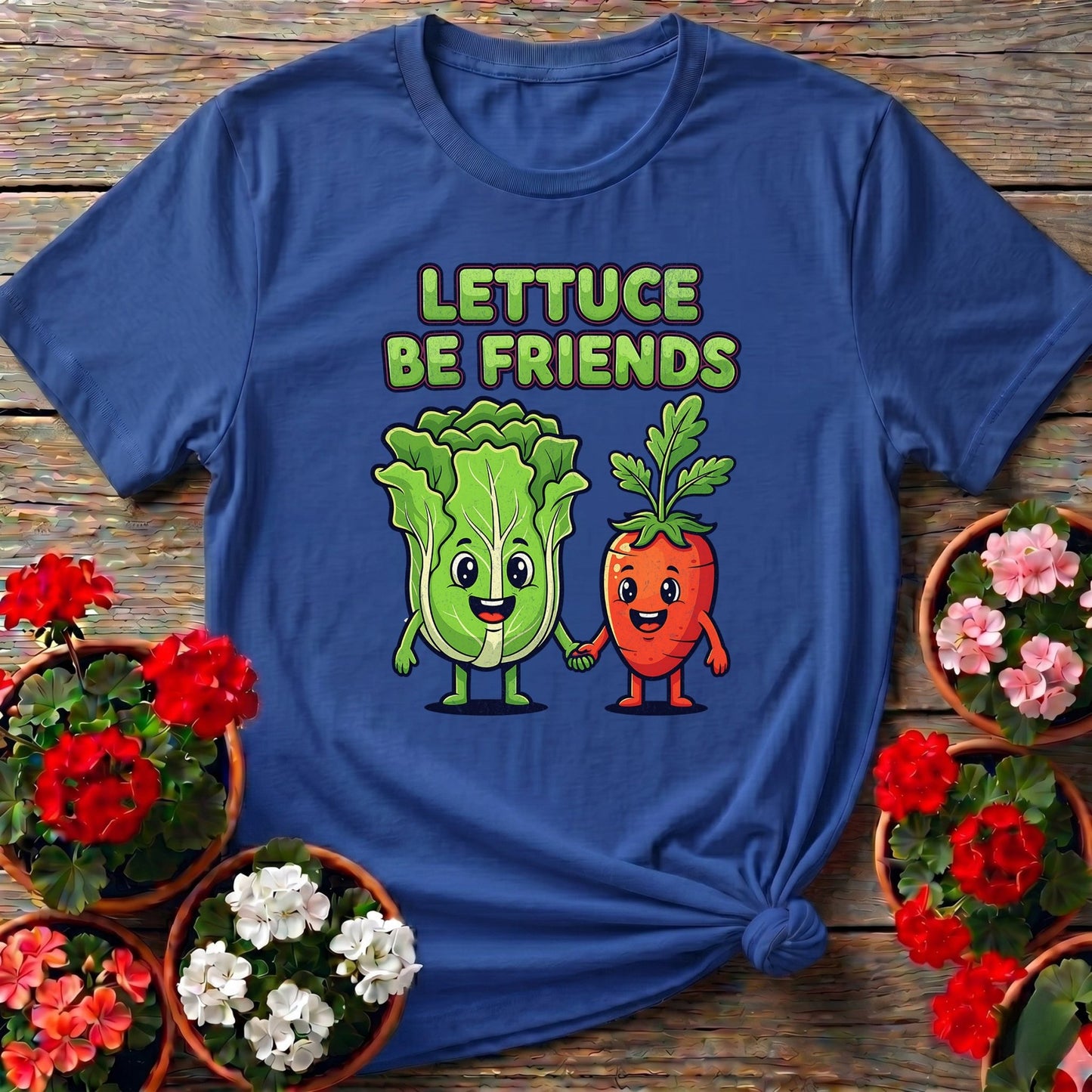 Lettuce Be Friends Funny Vegetable T-shirt - GardeningTshirts
