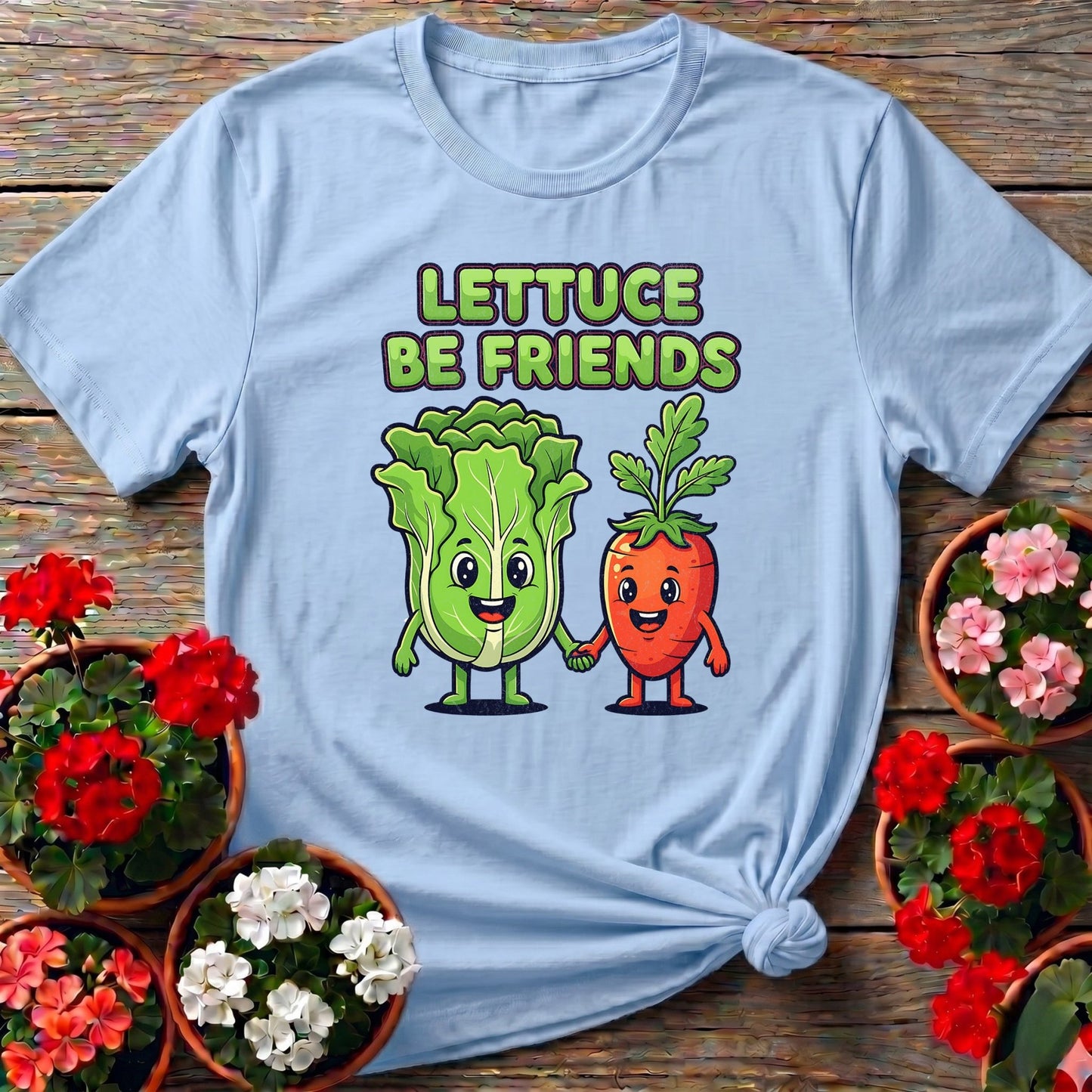 Lettuce Be Friends Funny Vegetable T-shirt - GardeningTshirts