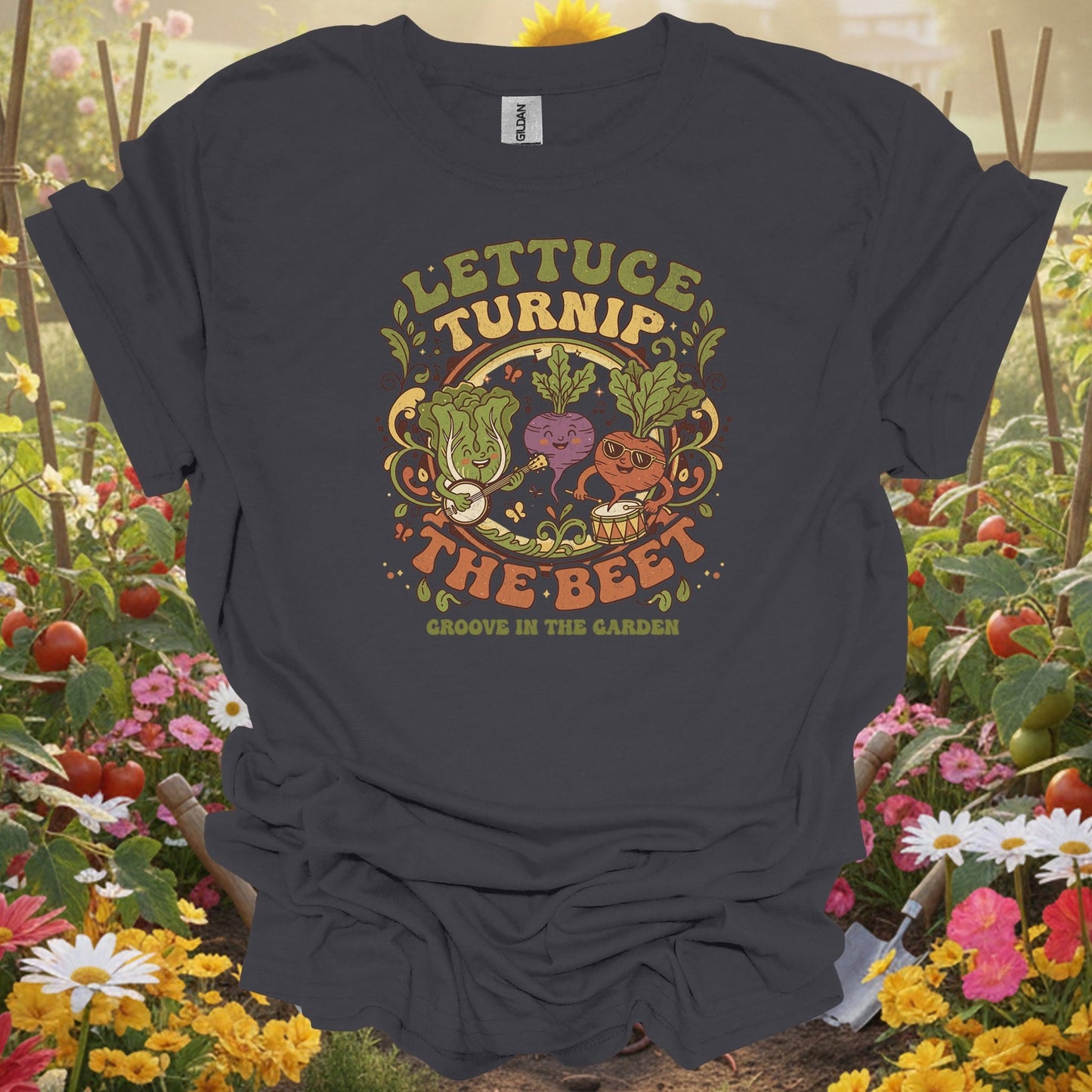 "Lettuce Turnip the Beet" Groovy Garden T-Shirt - GardeningTshirts