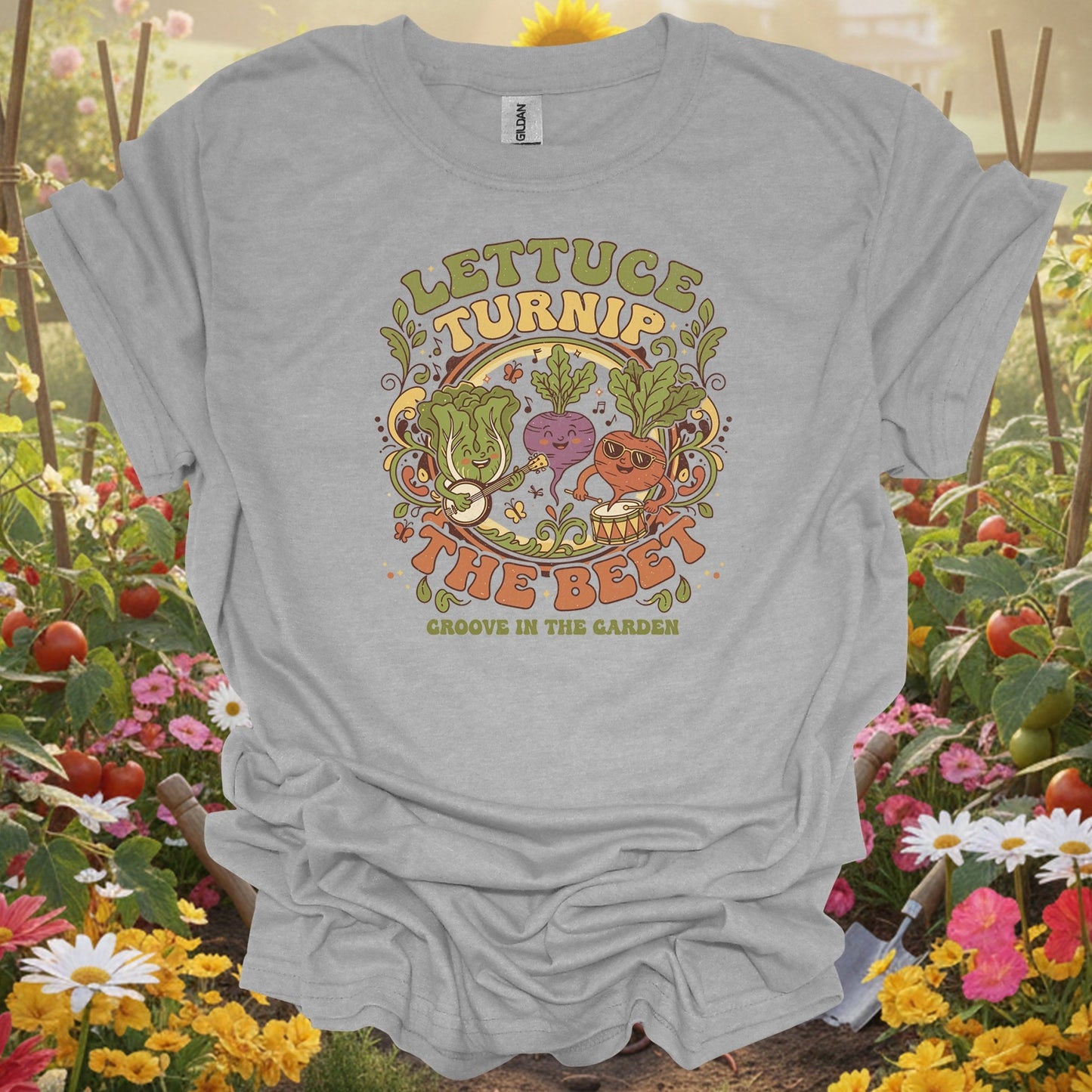 "Lettuce Turnip the Beet" Groovy Garden T-Shirt - GardeningTshirts