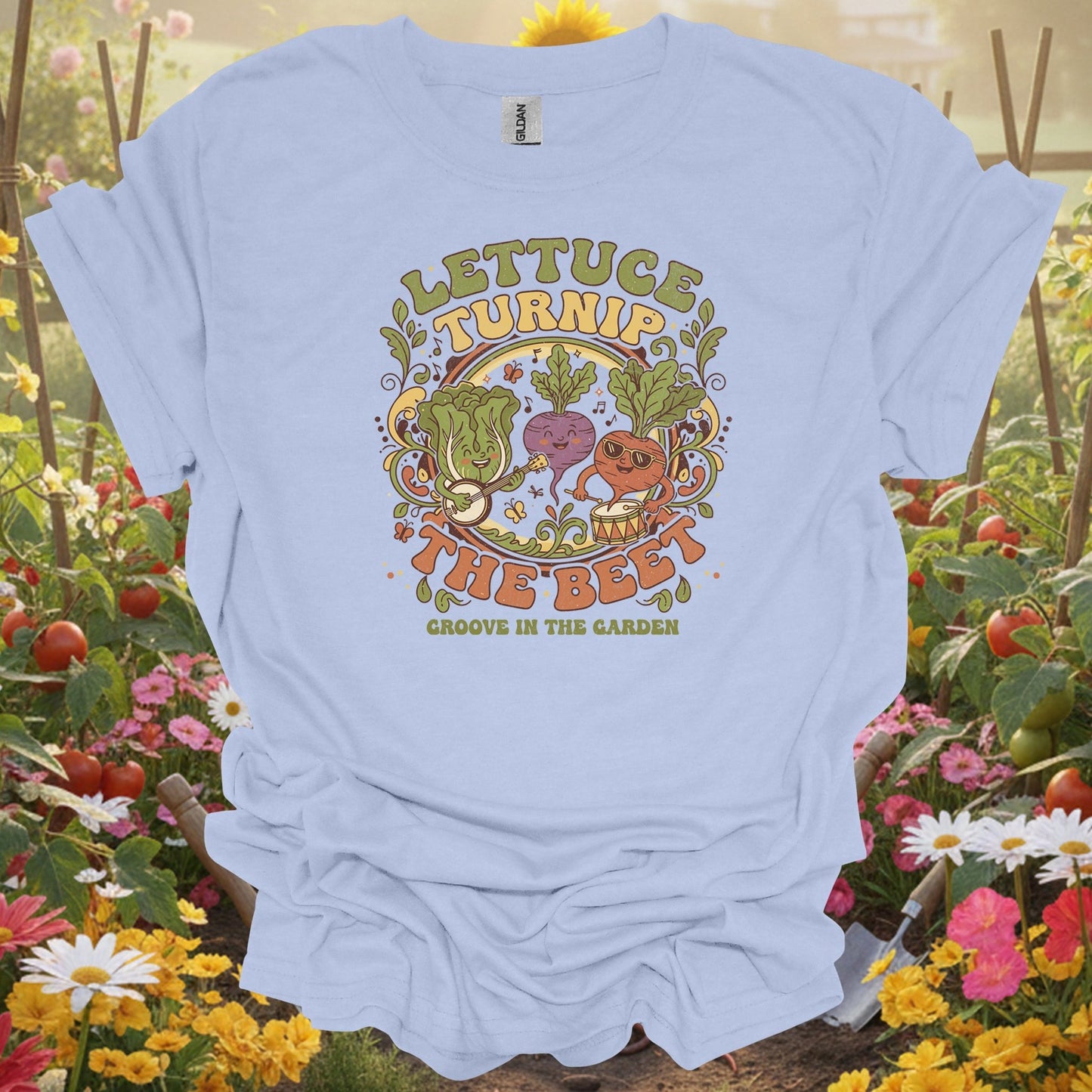 "Lettuce Turnip the Beet" Groovy Garden T-Shirt - GardeningTshirts
