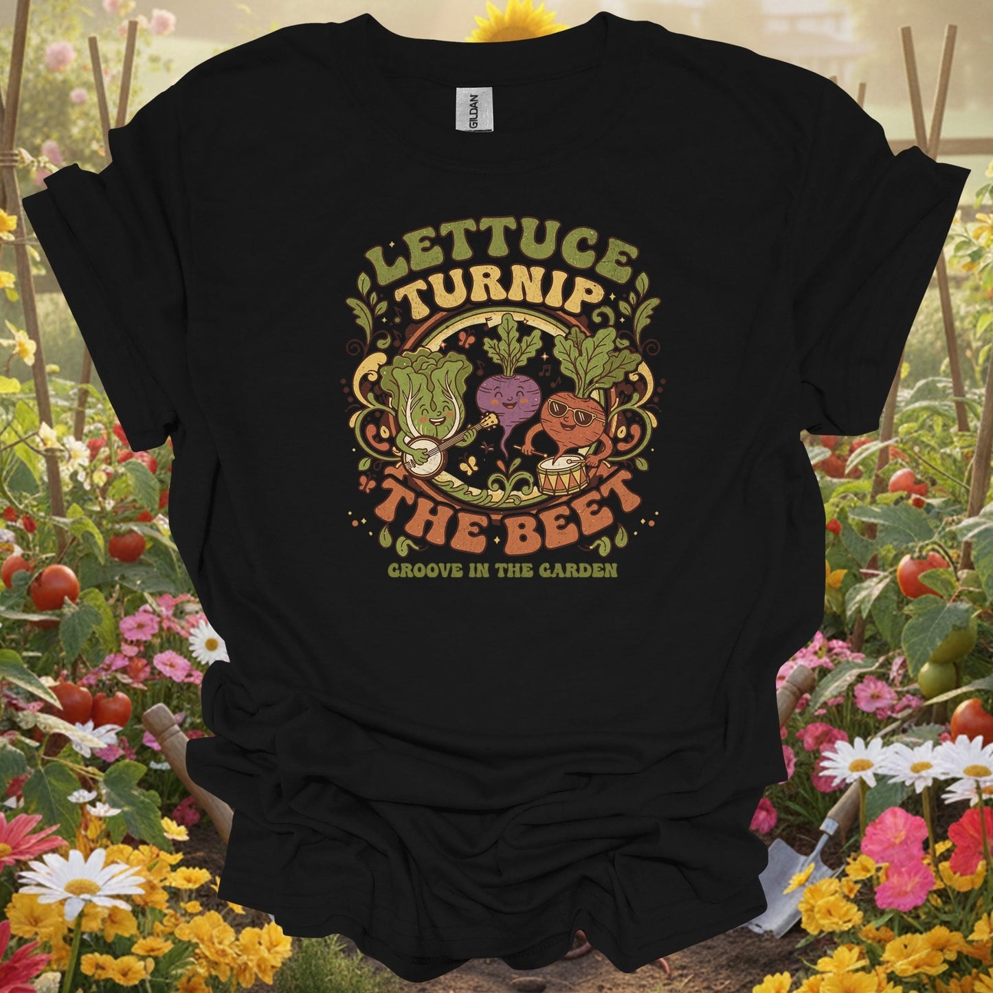 "Lettuce Turnip the Beet" Groovy Garden T-Shirt - GardeningTshirts
