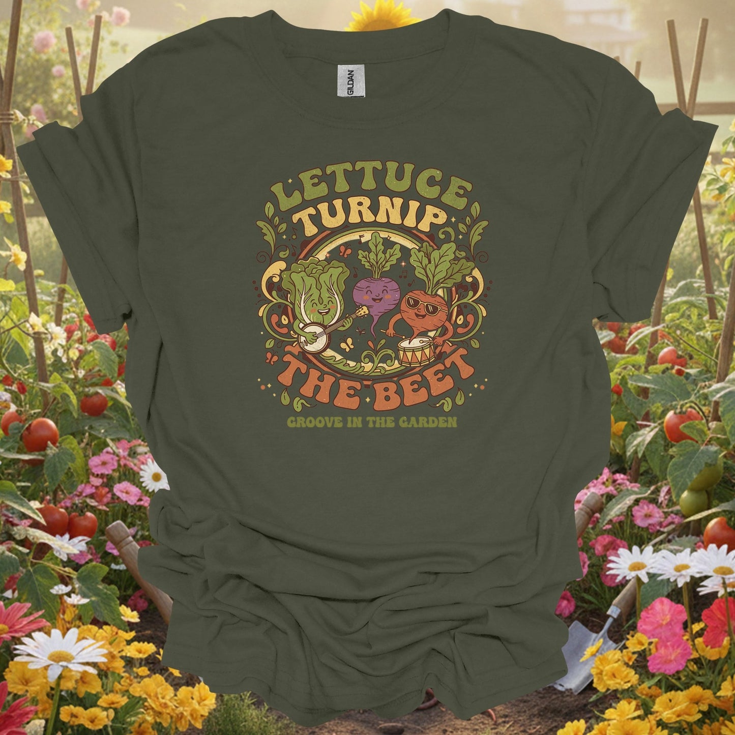 "Lettuce Turnip the Beet" Groovy Garden T-Shirt - GardeningTshirts