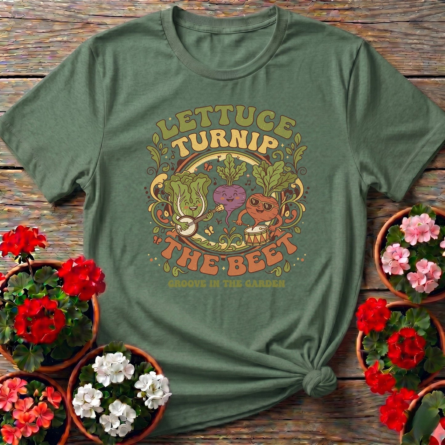 Lettuce Turnip The Beet Groovy Garden Tee - GardeningTshirts