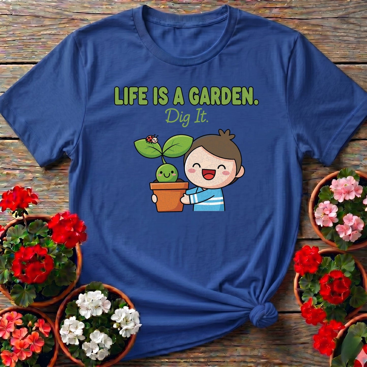 Life Is A Garden Dig It Cute Plant Lover Tee - GardeningTshirts
