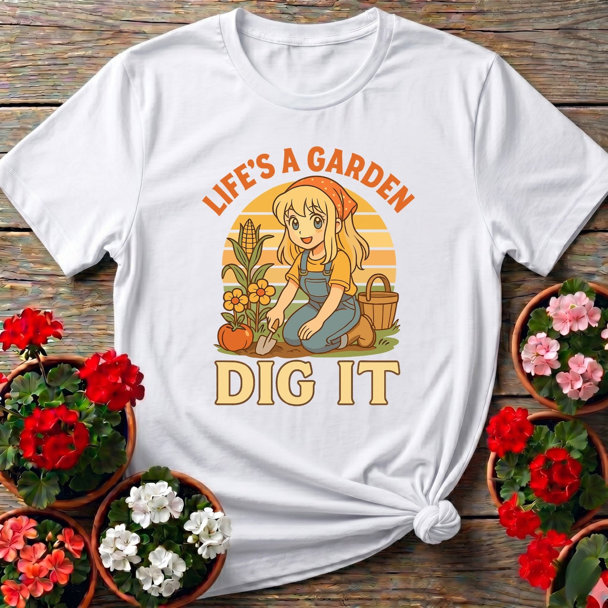 Life's A Garden Dig It Vintage Anime T-shirt - GardeningTshirts
