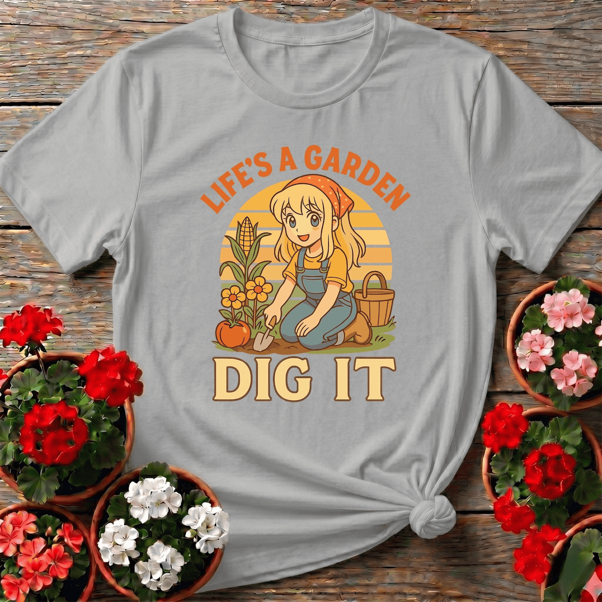 Life's A Garden Dig It Vintage Anime T-shirt - GardeningTshirts