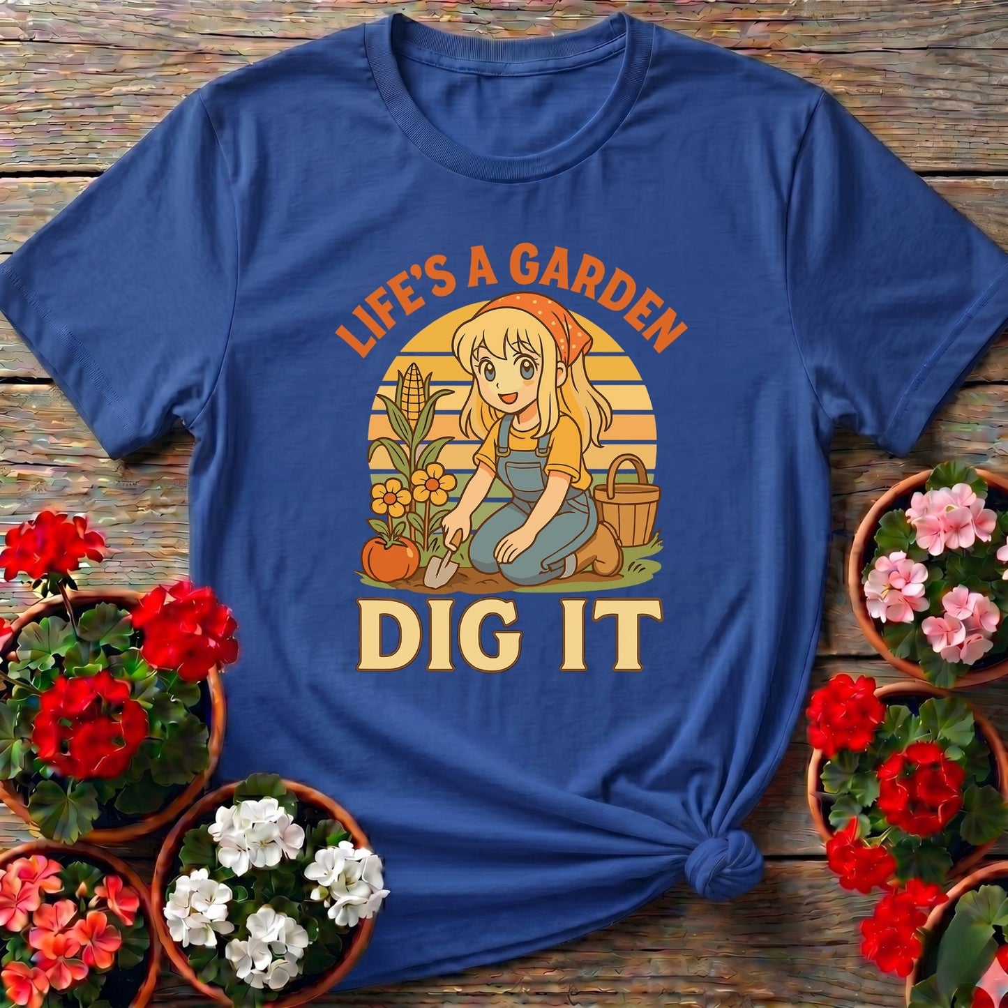 Life's A Garden Dig It Vintage Anime T-shirt - GardeningTshirts