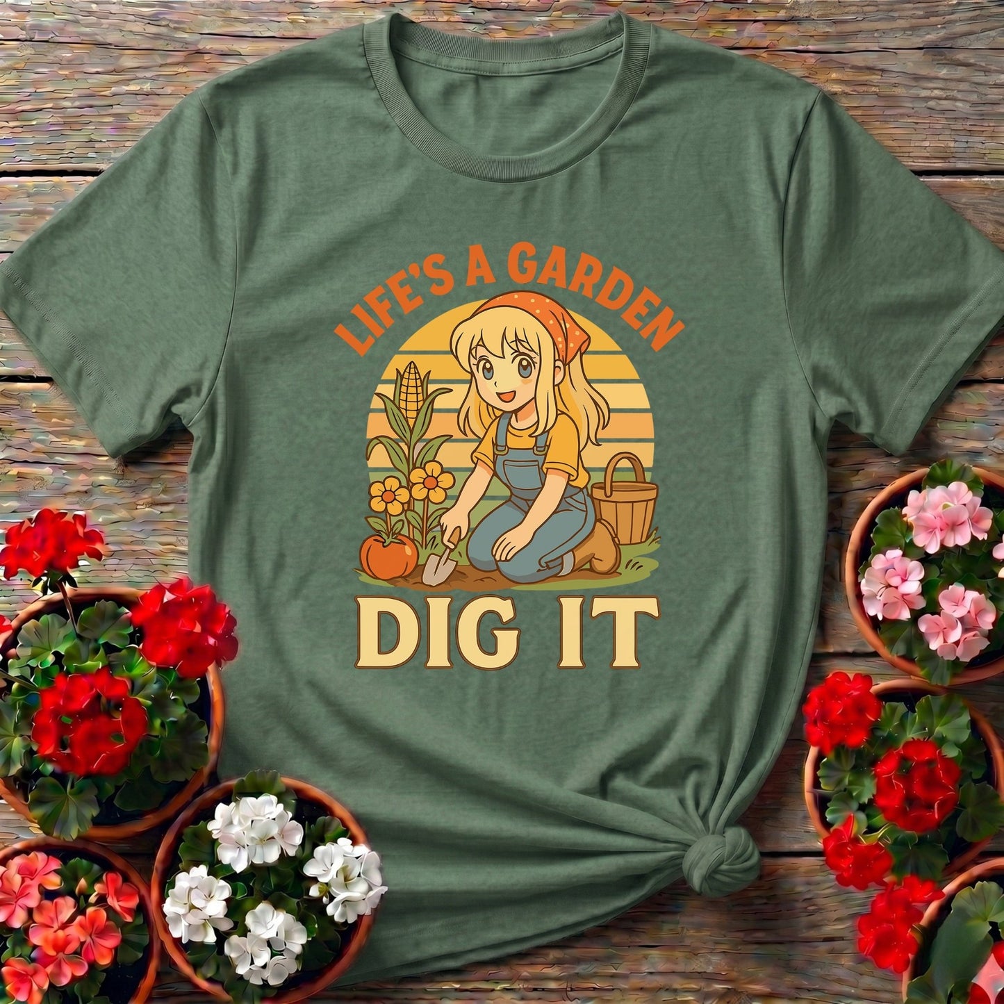 Life's A Garden Dig It Vintage Anime T-shirt - GardeningTshirts