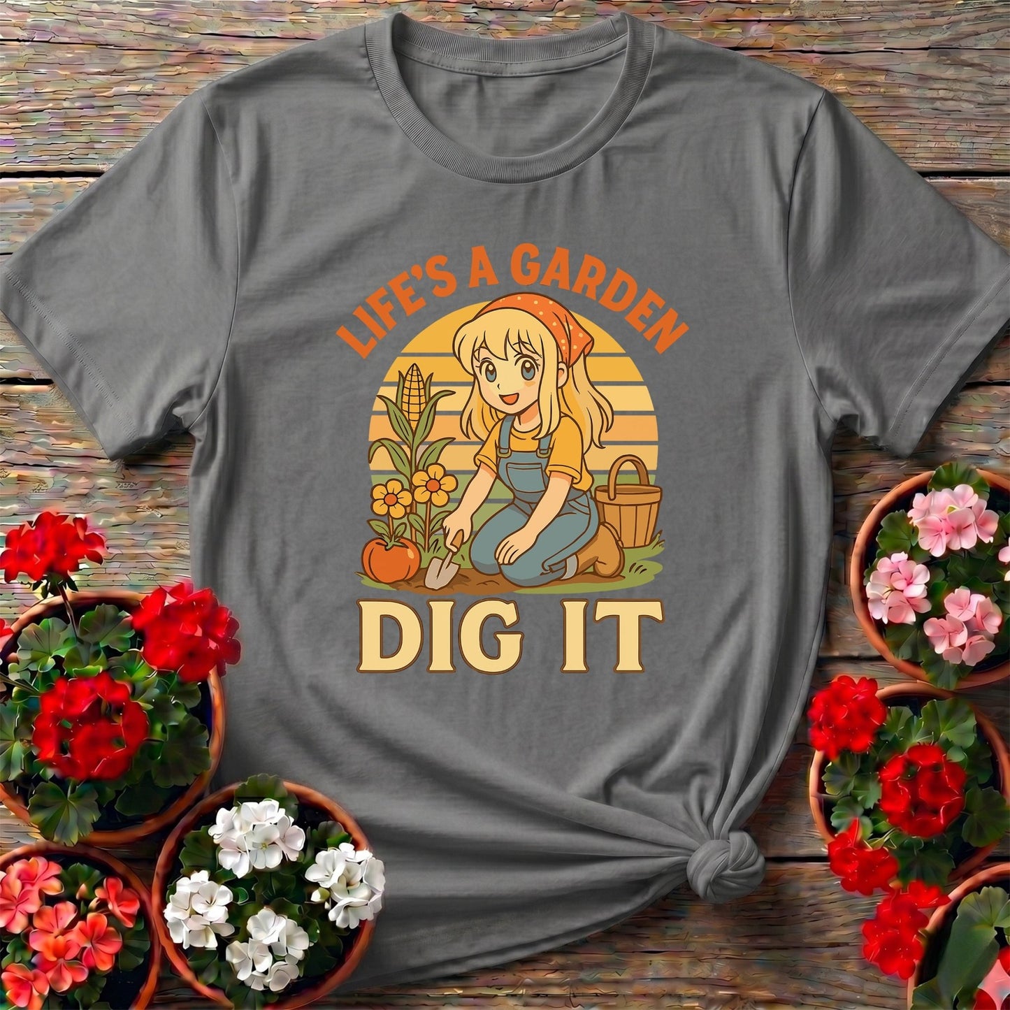 Life's A Garden Dig It Vintage Anime T-shirt - GardeningTshirts