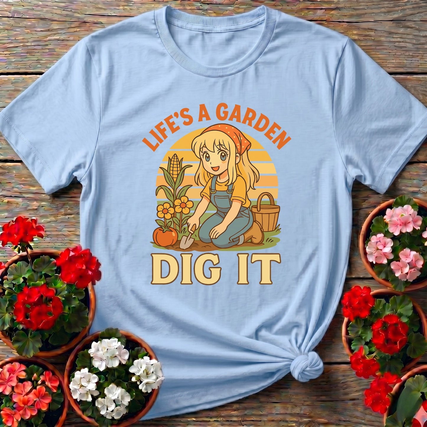 Life's A Garden Dig It Vintage Anime T-shirt - GardeningTshirts