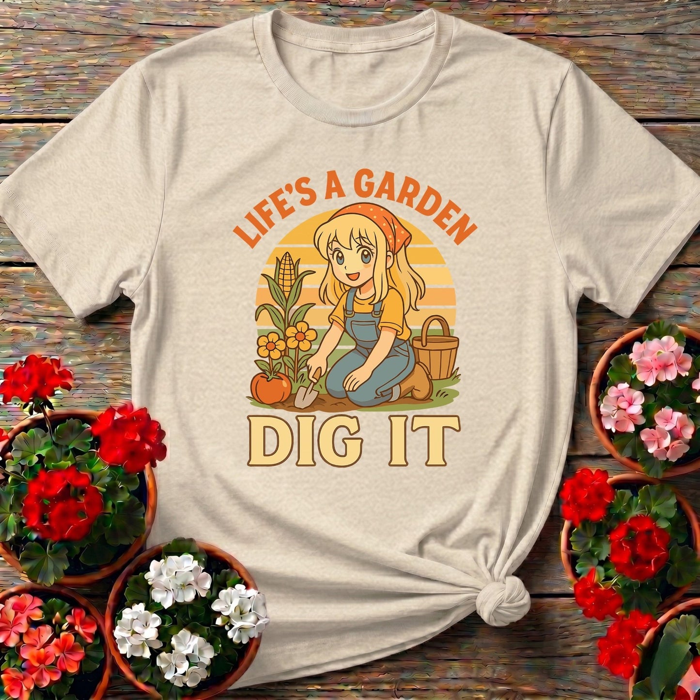 Life's A Garden Dig It Vintage Anime T-shirt - GardeningTshirts