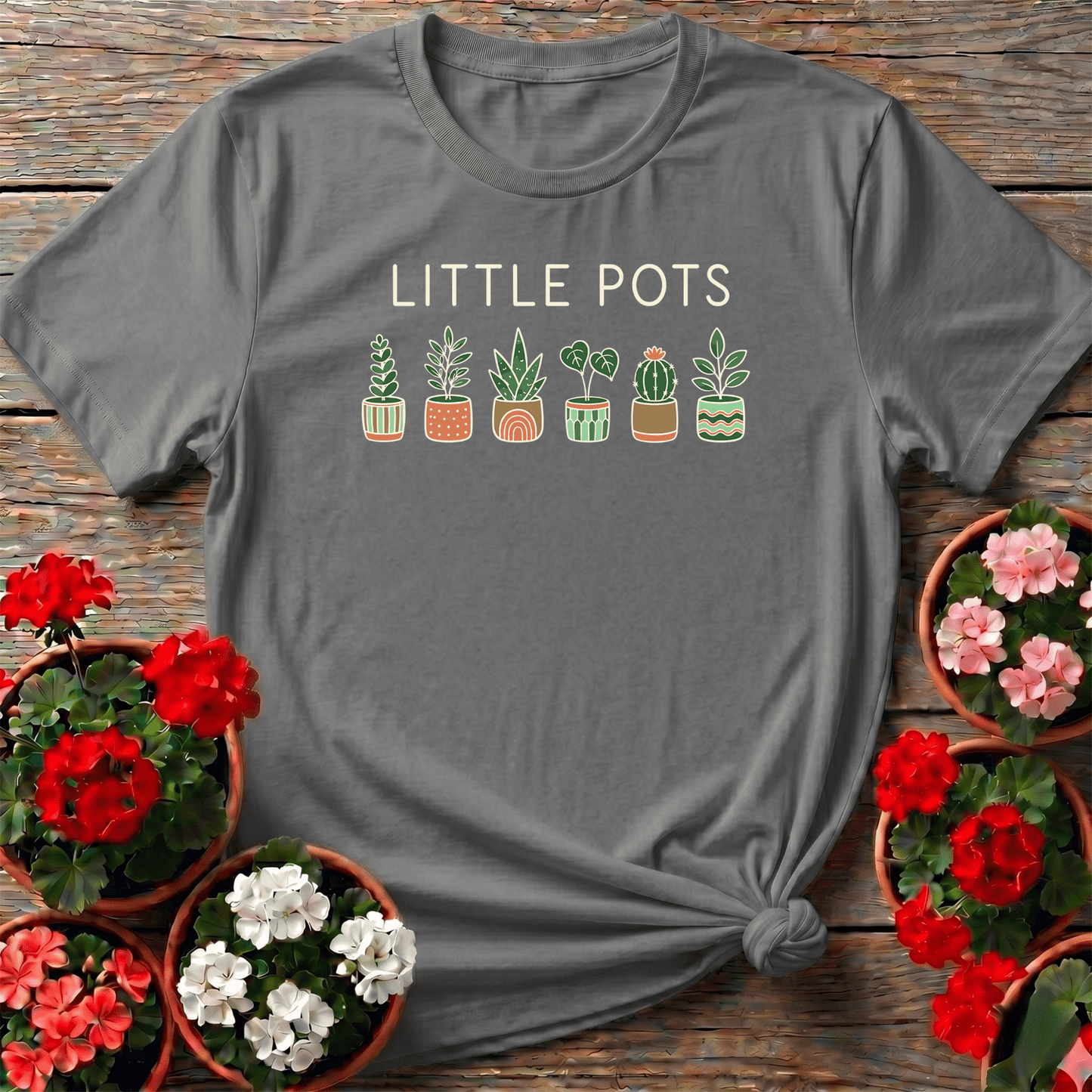 Little Pots Cute Potted Plants Gardening T-Shirt - GardeningTshirts