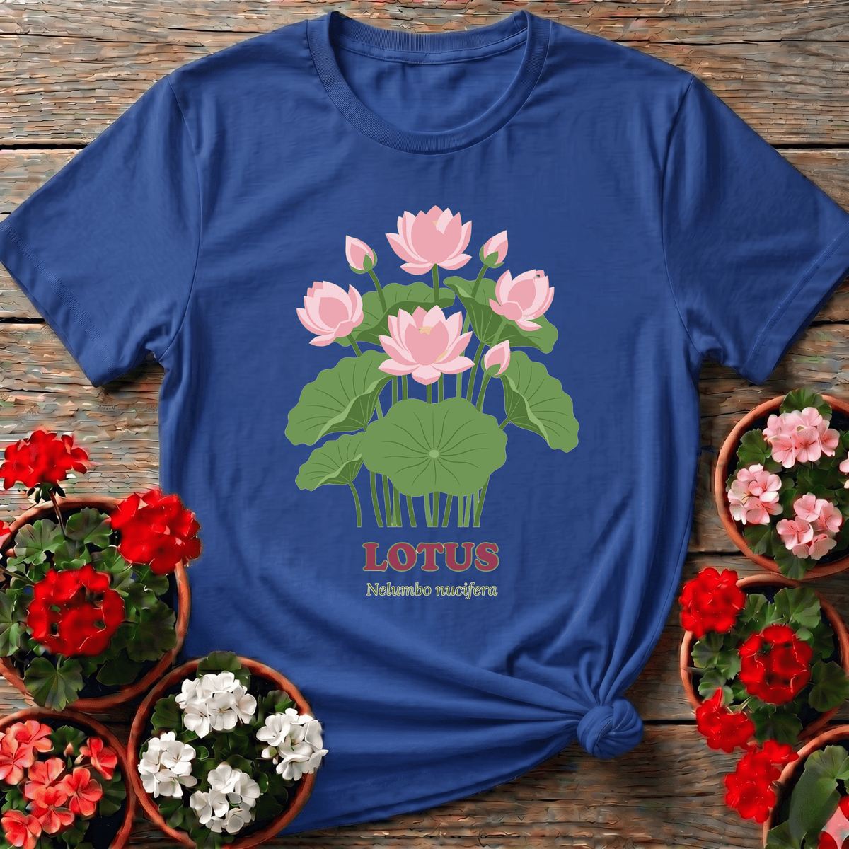 Lotus Nelumbo Nucifera Botanical Gardening Tee - GardeningTshirts