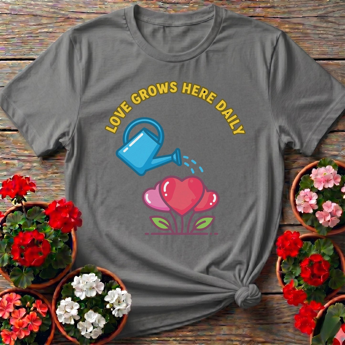 Love Grows Here Daily T-shirt - GardeningTshirts