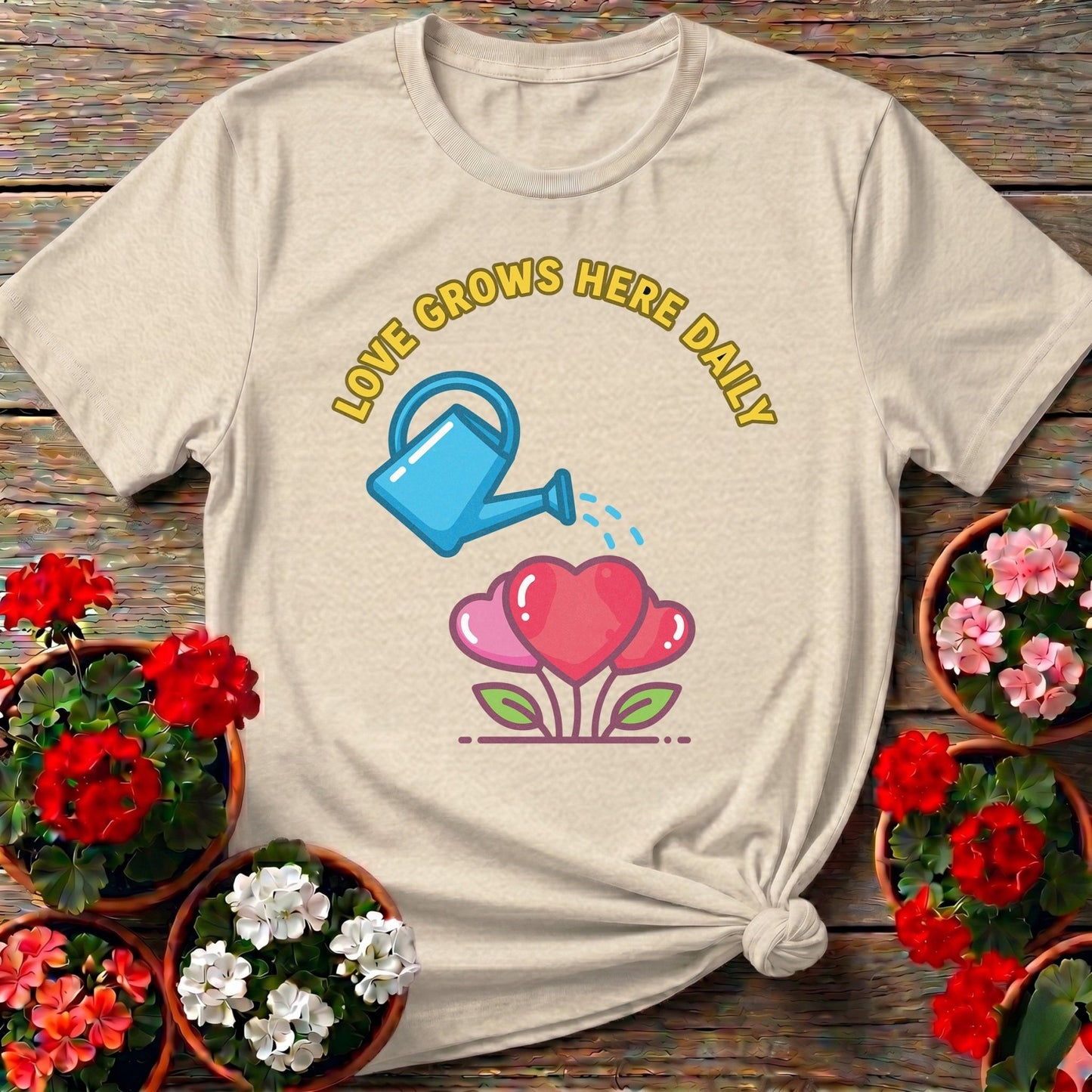 Love Grows Here Daily T-shirt - GardeningTshirts