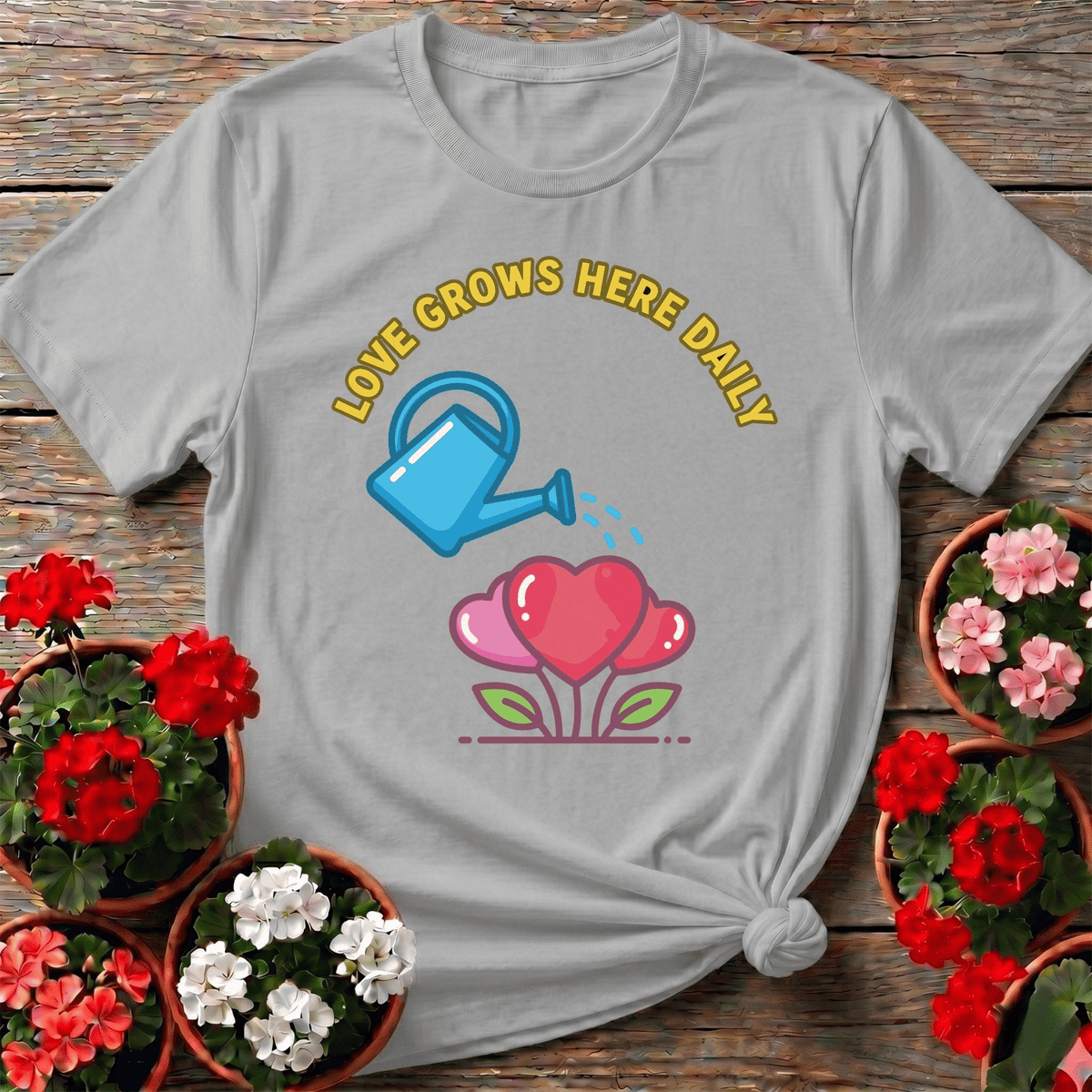 Love Grows Here Daily T-shirt - GardeningTshirts