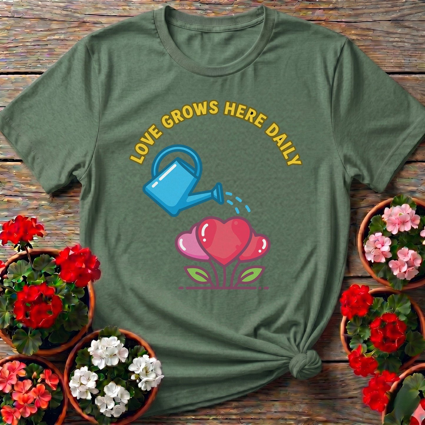 Love Grows Here Daily T-shirt - GardeningTshirts