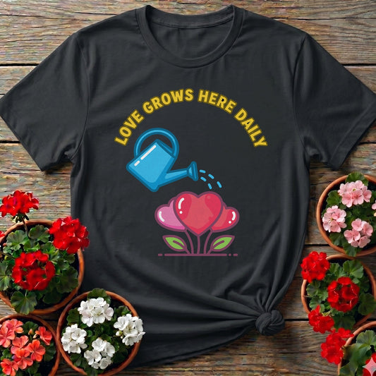 Love Grows Here Daily T-shirt - GardeningTshirts