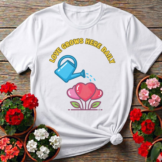 Love Grows Here Daily T-shirt - GardeningTshirts