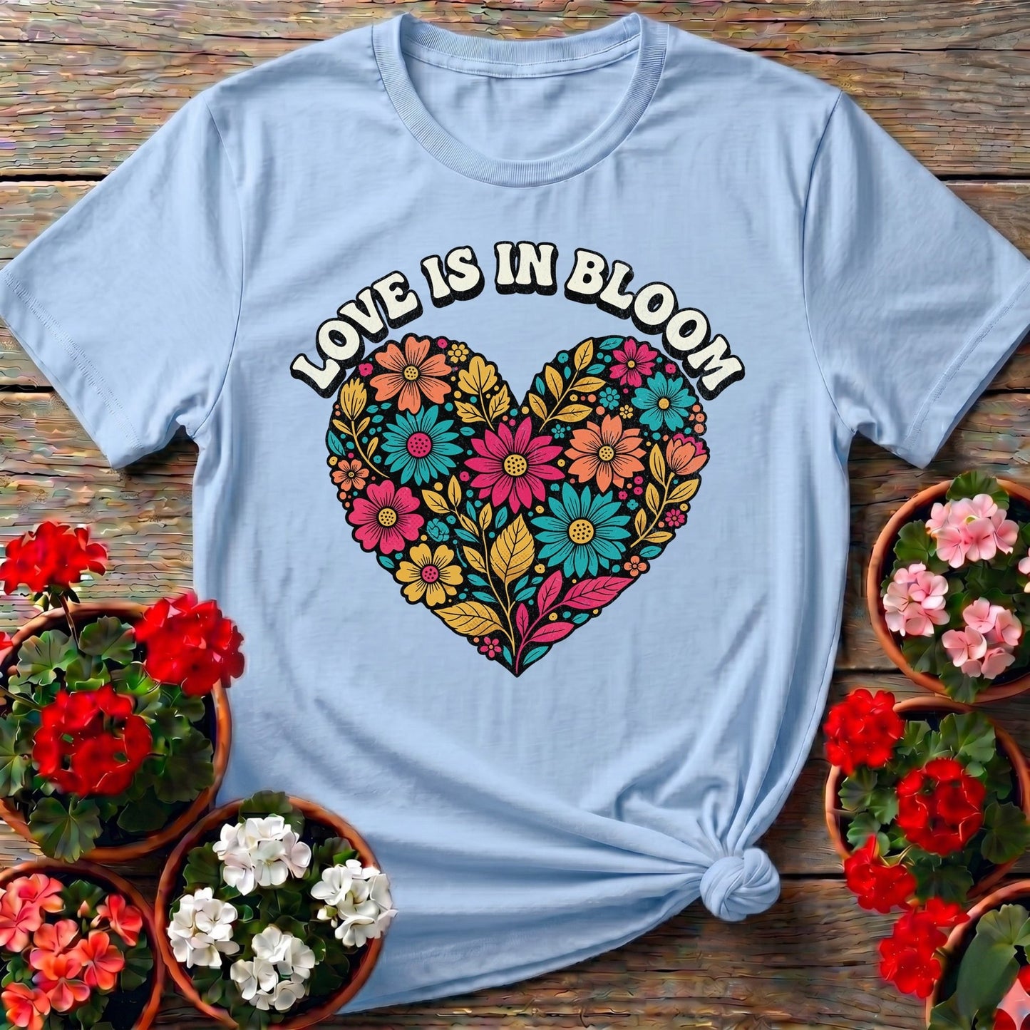 Love Is In Bloom Heart Gardening T-shirt - GardeningTshirts
