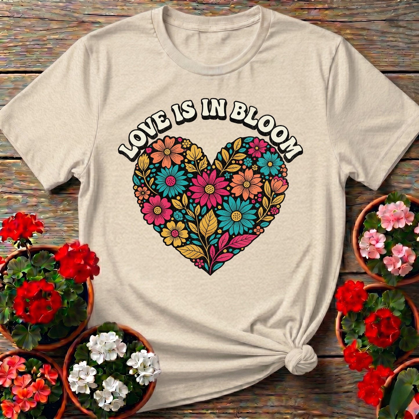 Love Is In Bloom Heart Gardening T-shirt - GardeningTshirts