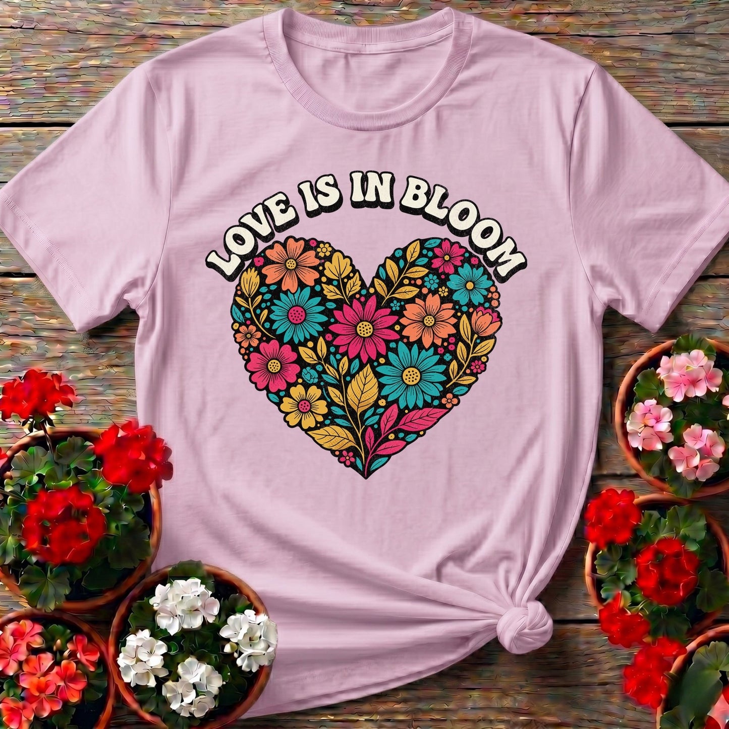 Love Is In Bloom Heart Gardening T-shirt - GardeningTshirts
