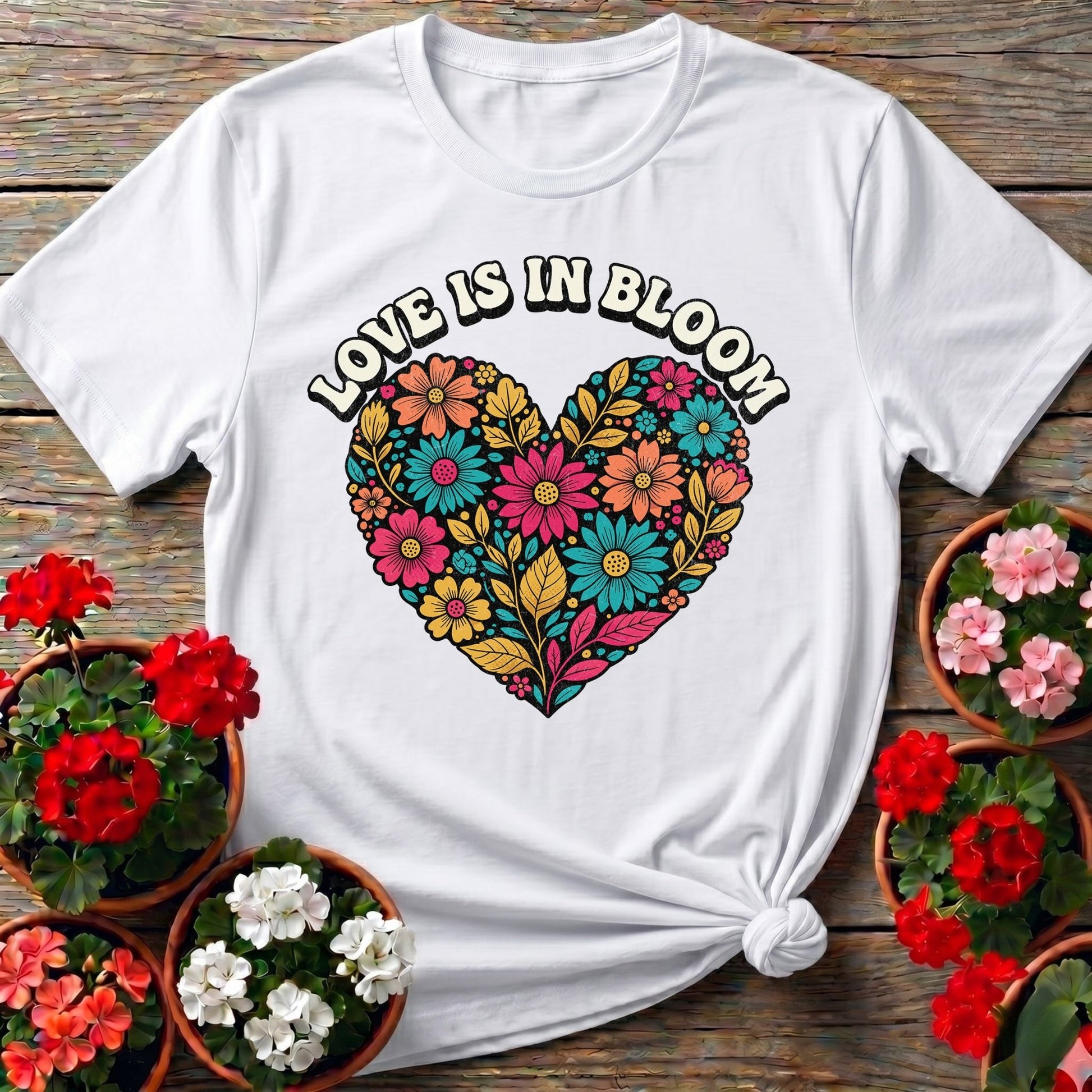 Love Is In Bloom Heart Gardening T-shirt - GardeningTshirts
