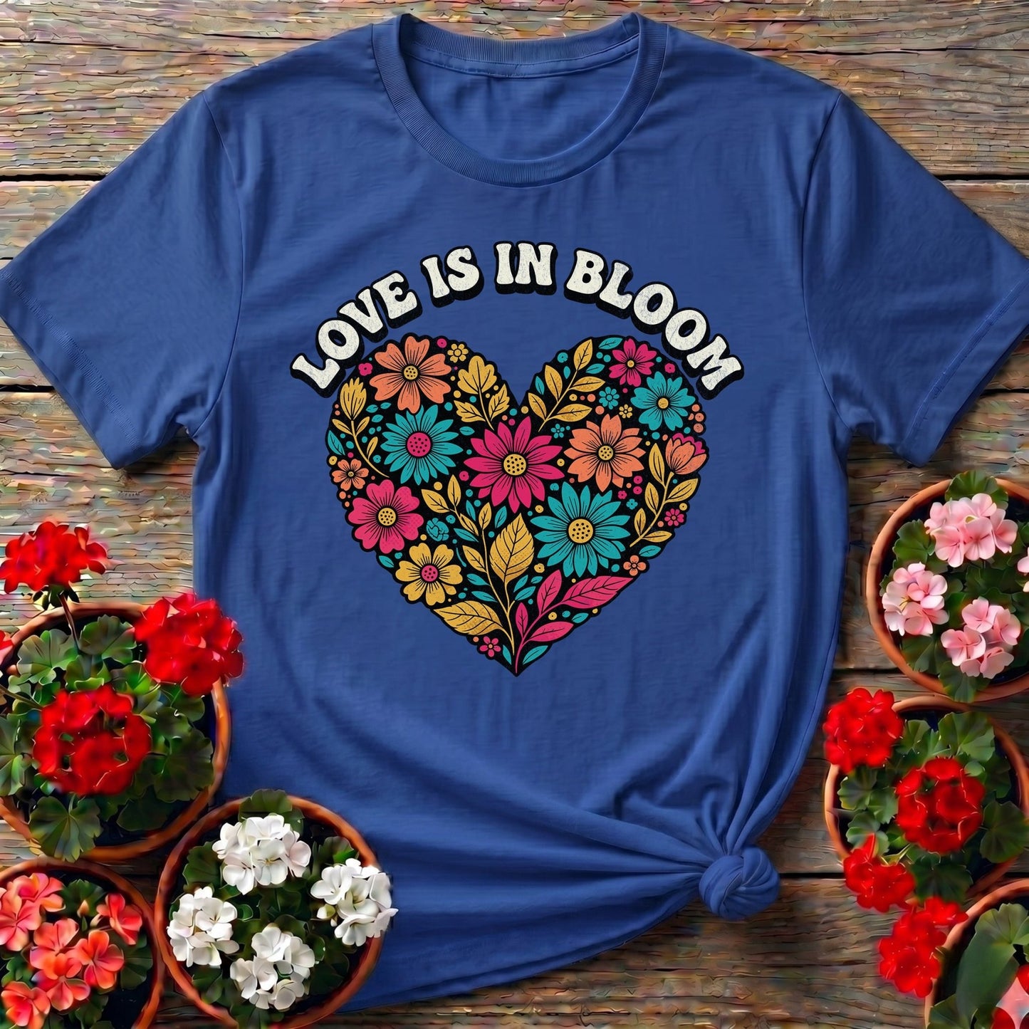 Love Is In Bloom Heart Gardening T-shirt - GardeningTshirts