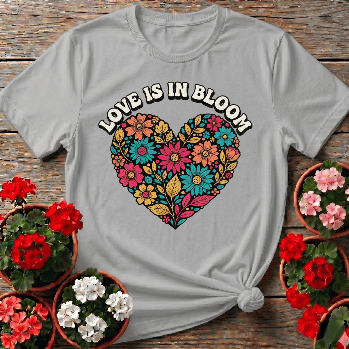 Love Is In Bloom Heart Gardening T-shirt - GardeningTshirts