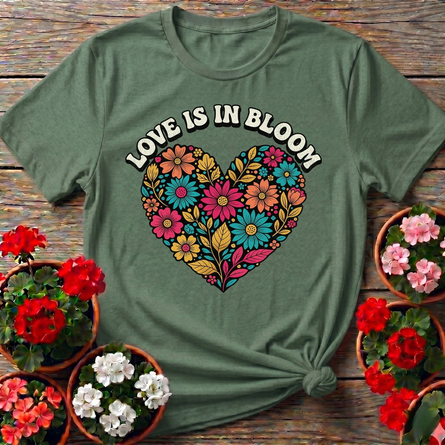 Love Is In Bloom Heart Gardening T-shirt - GardeningTshirts