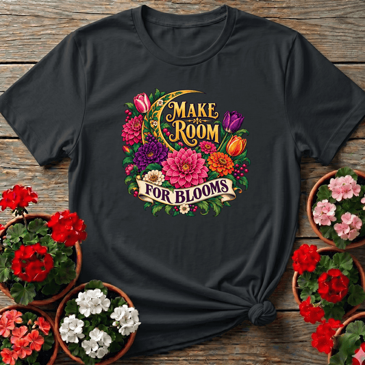 Make Room for Blooms Floral Moon Gardening T-Shirt - GardeningTshirts