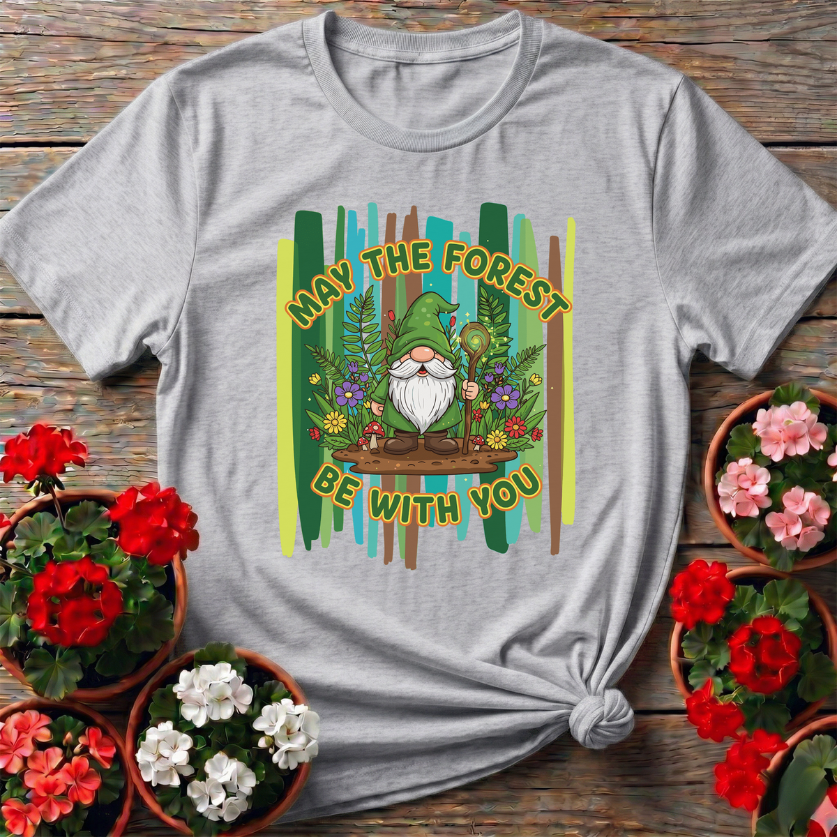 May The Forest Be With You Magical Gnome T-shirt - GardeningTshirts