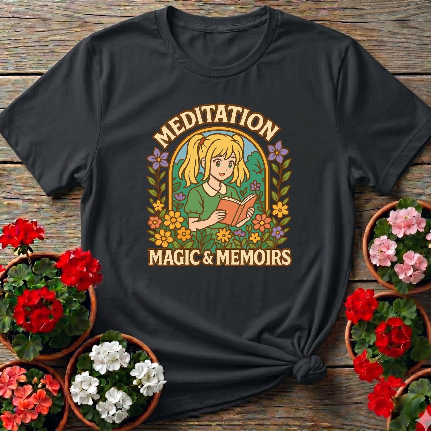Meditation Magic Memoirs Anime Gardener T-shirt - GardeningTshirts