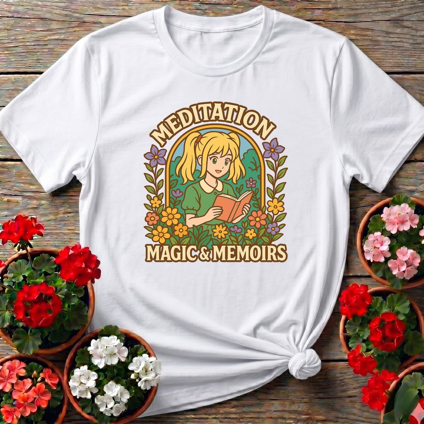 Meditation Magic Memoirs Anime Gardener T-shirt - GardeningTshirts