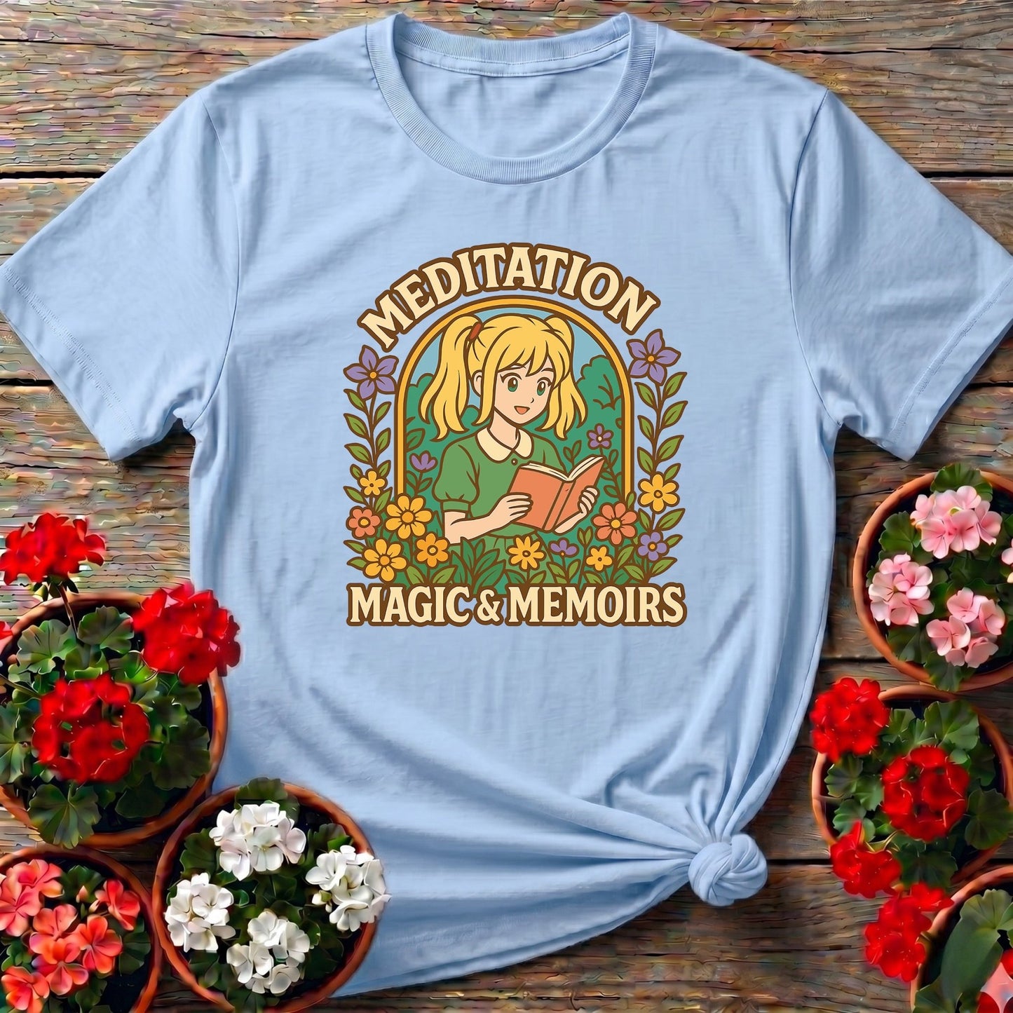 Meditation Magic Memoirs Anime Gardener T-shirt - GardeningTshirts