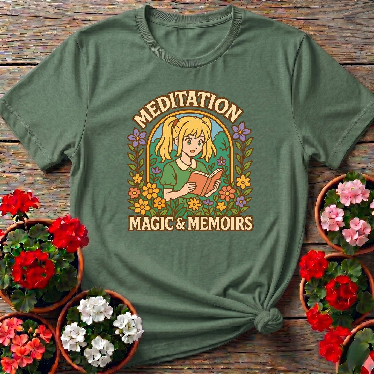 Meditation Magic Memoirs Anime Gardener T-shirt - GardeningTshirts