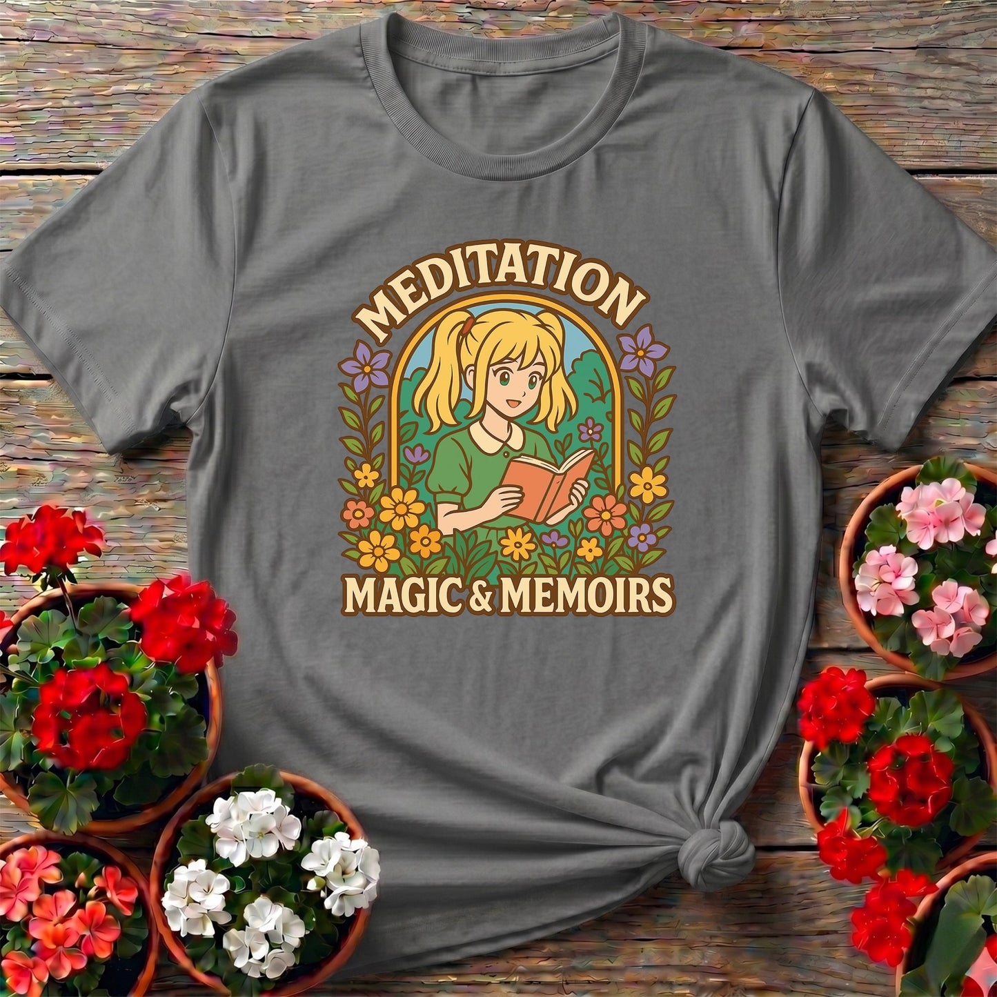 Meditation Magic Memoirs Anime Gardener T-shirt - GardeningTshirts