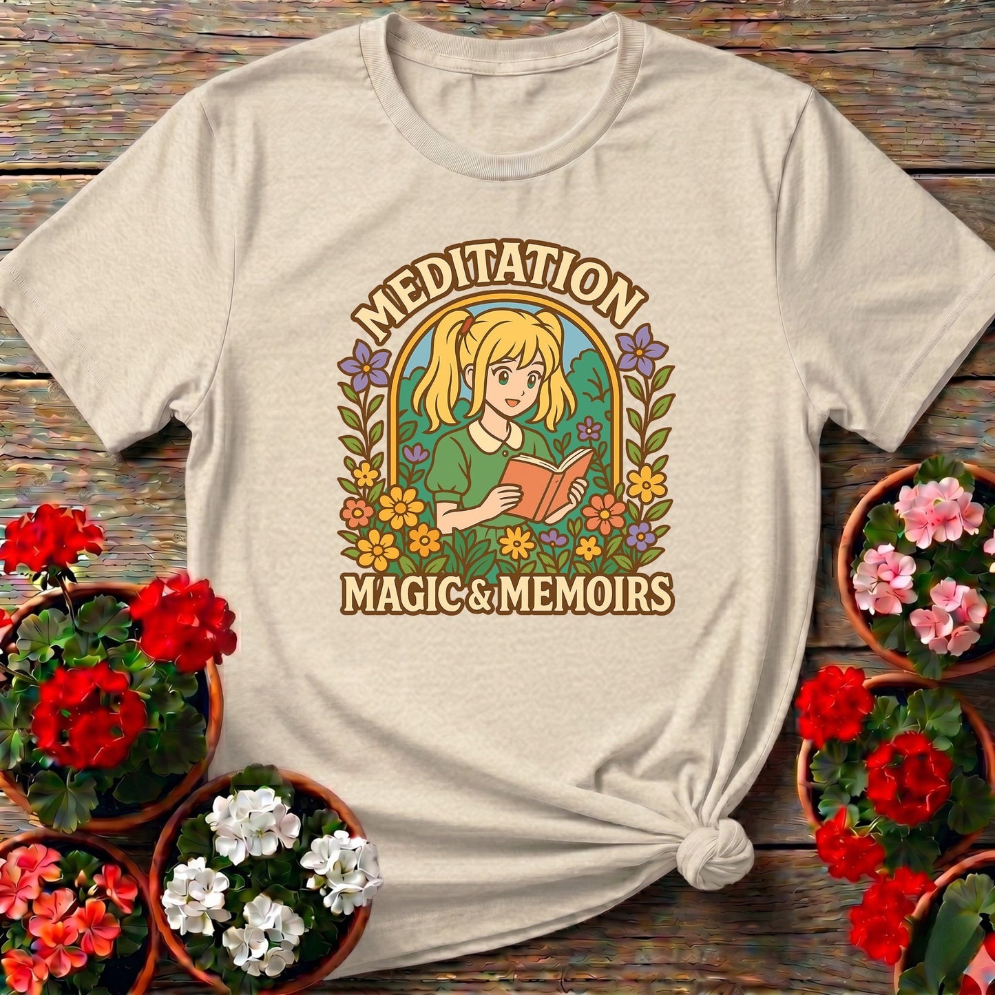 Meditation Magic Memoirs Anime Gardener T-shirt - GardeningTshirts