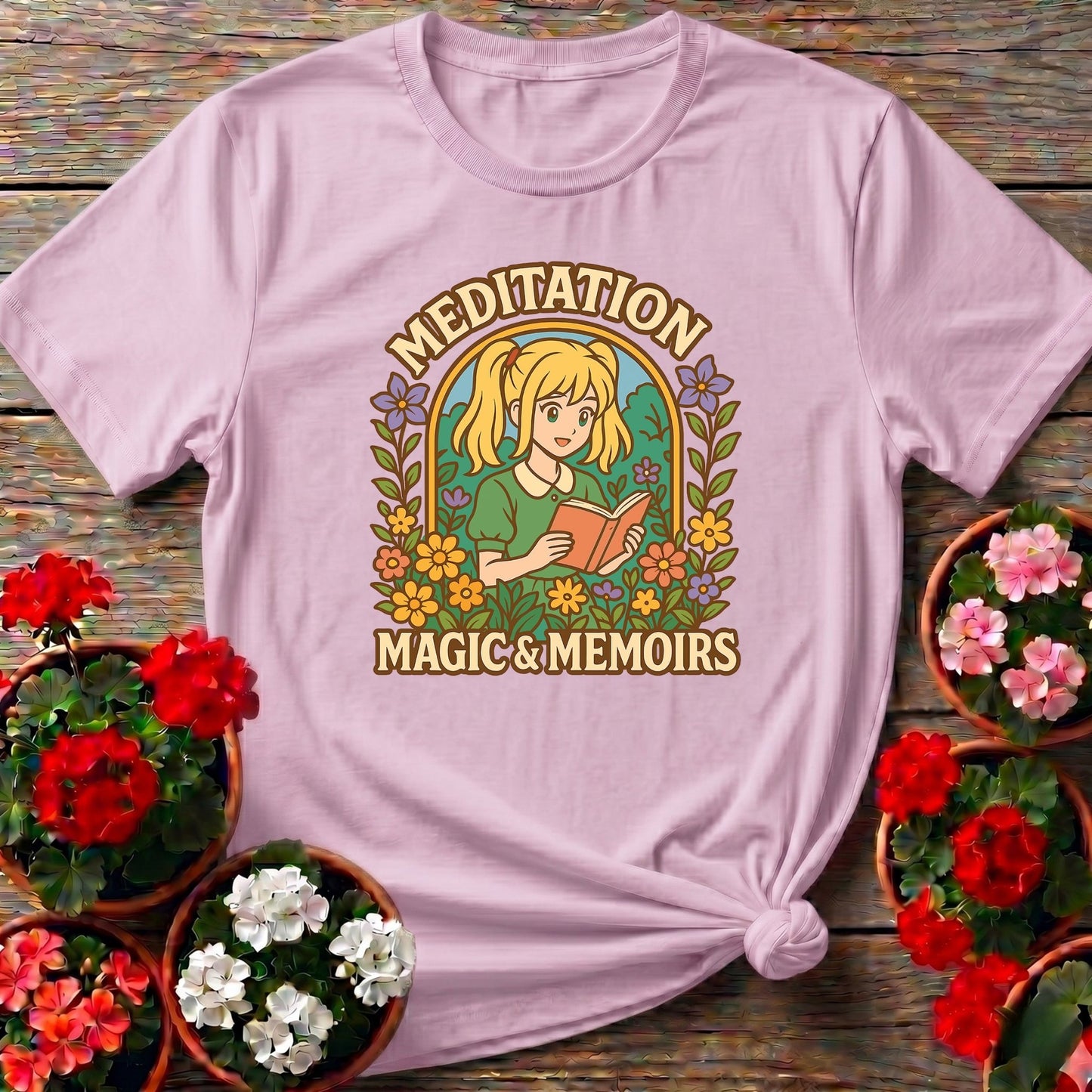 Meditation Magic Memoirs Anime Gardener T-shirt - GardeningTshirts