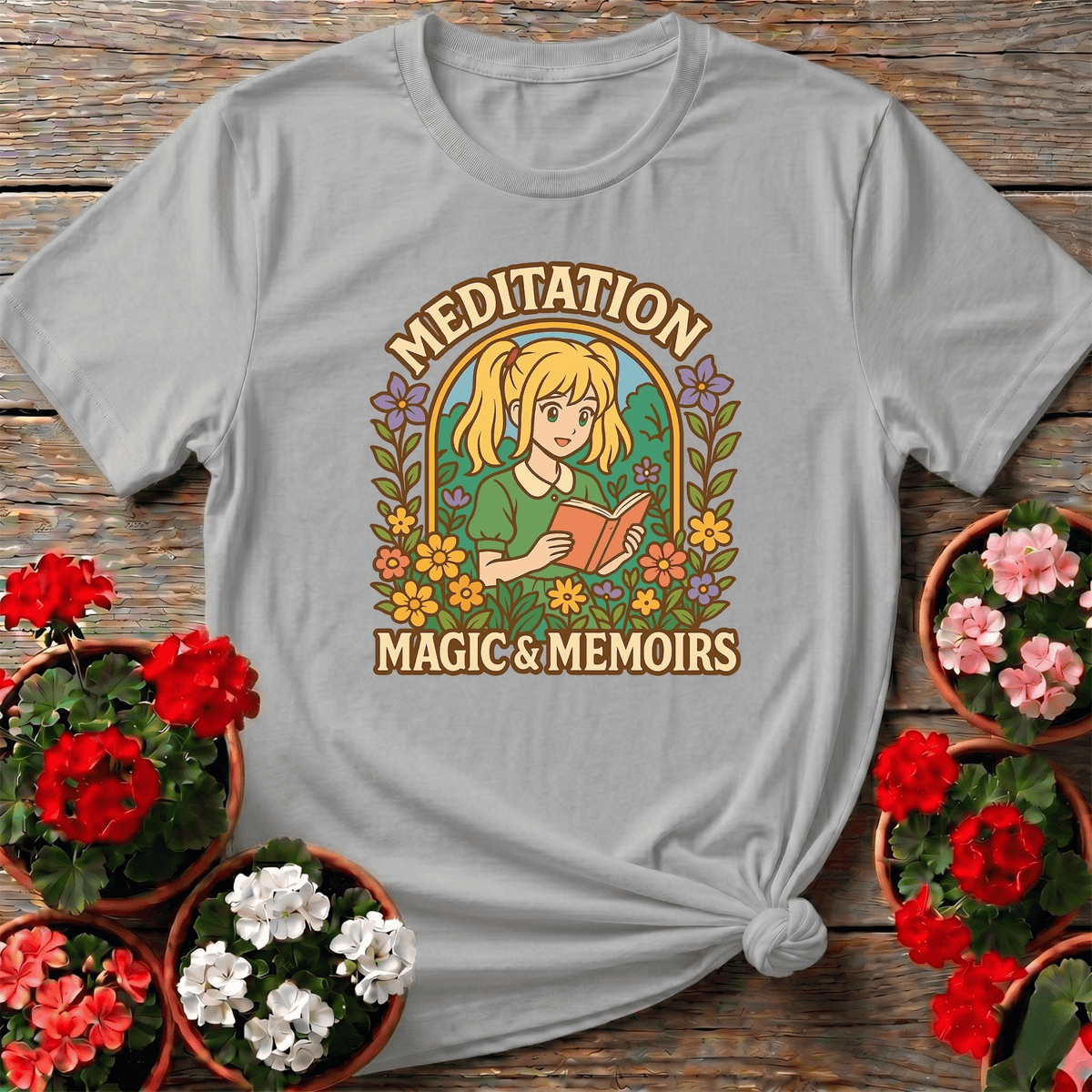 Meditation Magic Memoirs Anime Gardener T-shirt - GardeningTshirts