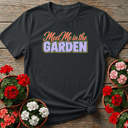 Meet Me in the Garden Retro Gardening T-Shirt - GardeningTshirts