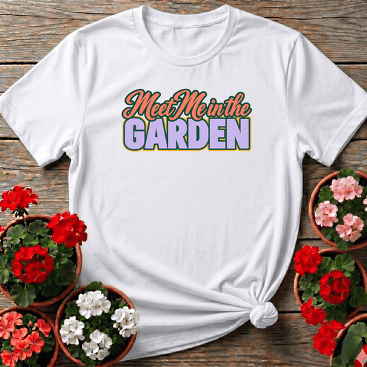 Meet Me in the Garden Retro Gardening T-Shirt - GardeningTshirts