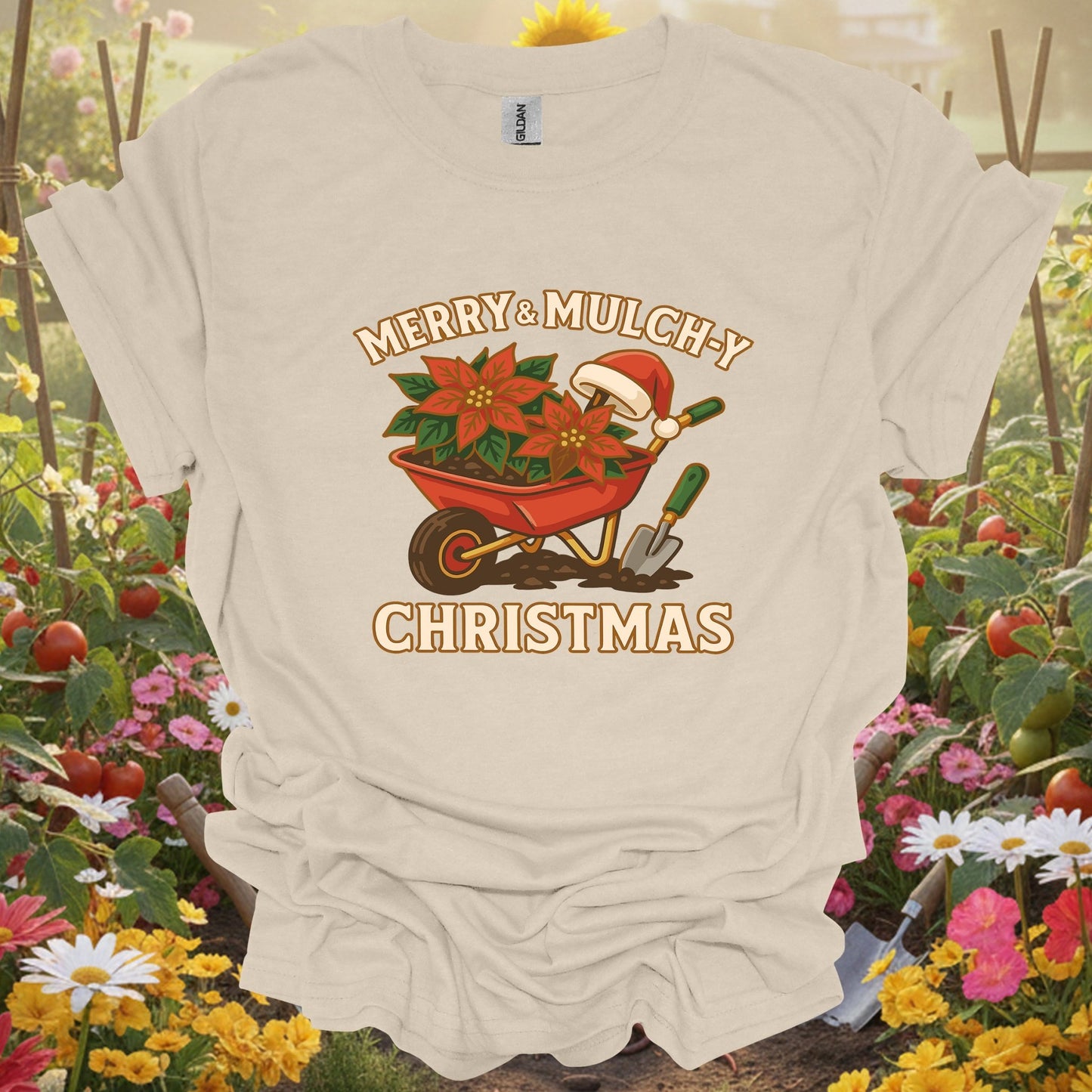 "Merry & Mulch - y Christmas" Funny Gardener T-Shirt - GardeningTshirts