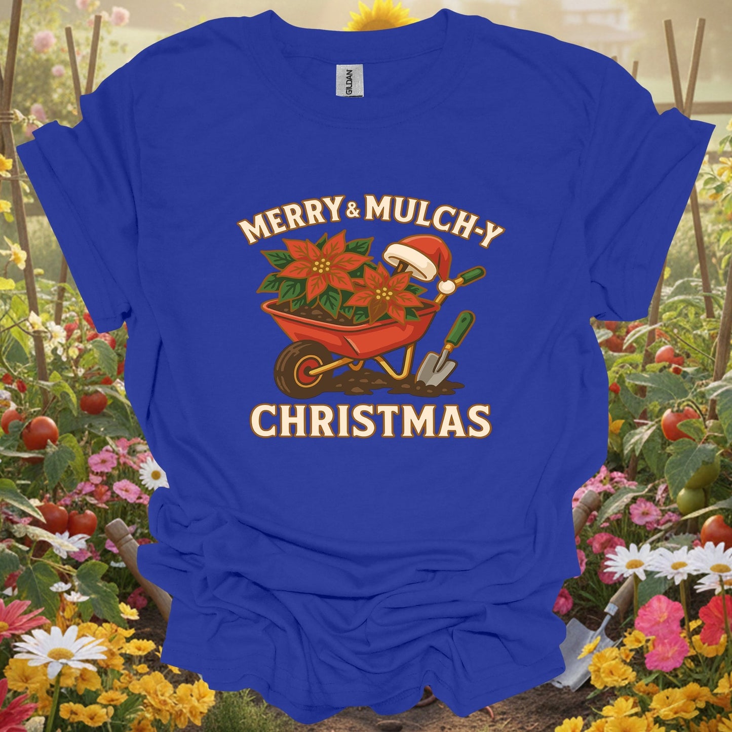 "Merry & Mulch - y Christmas" Funny Gardener T-Shirt - GardeningTshirts