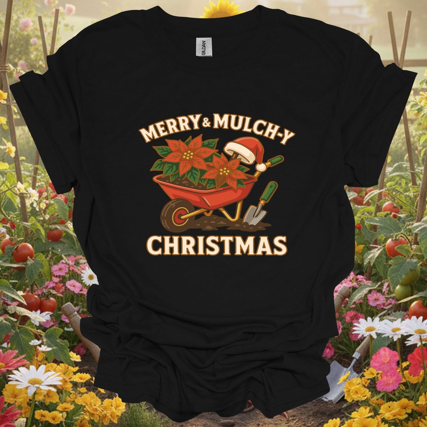 "Merry & Mulch - y Christmas" Funny Gardener T-Shirt - GardeningTshirts