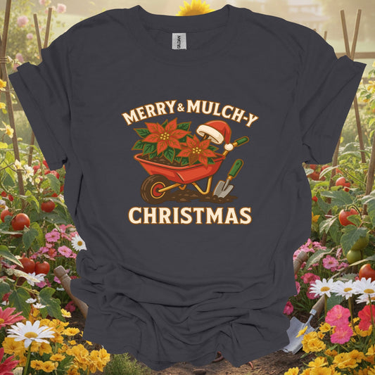 "Merry & Mulch - y Christmas" Funny Gardener T-Shirt - GardeningTshirts